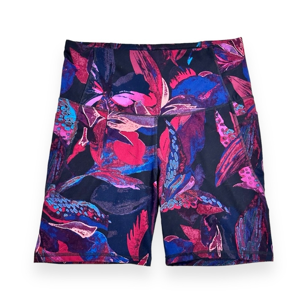 All in Motion Colorful Patterned Biker Shorts with Pockets